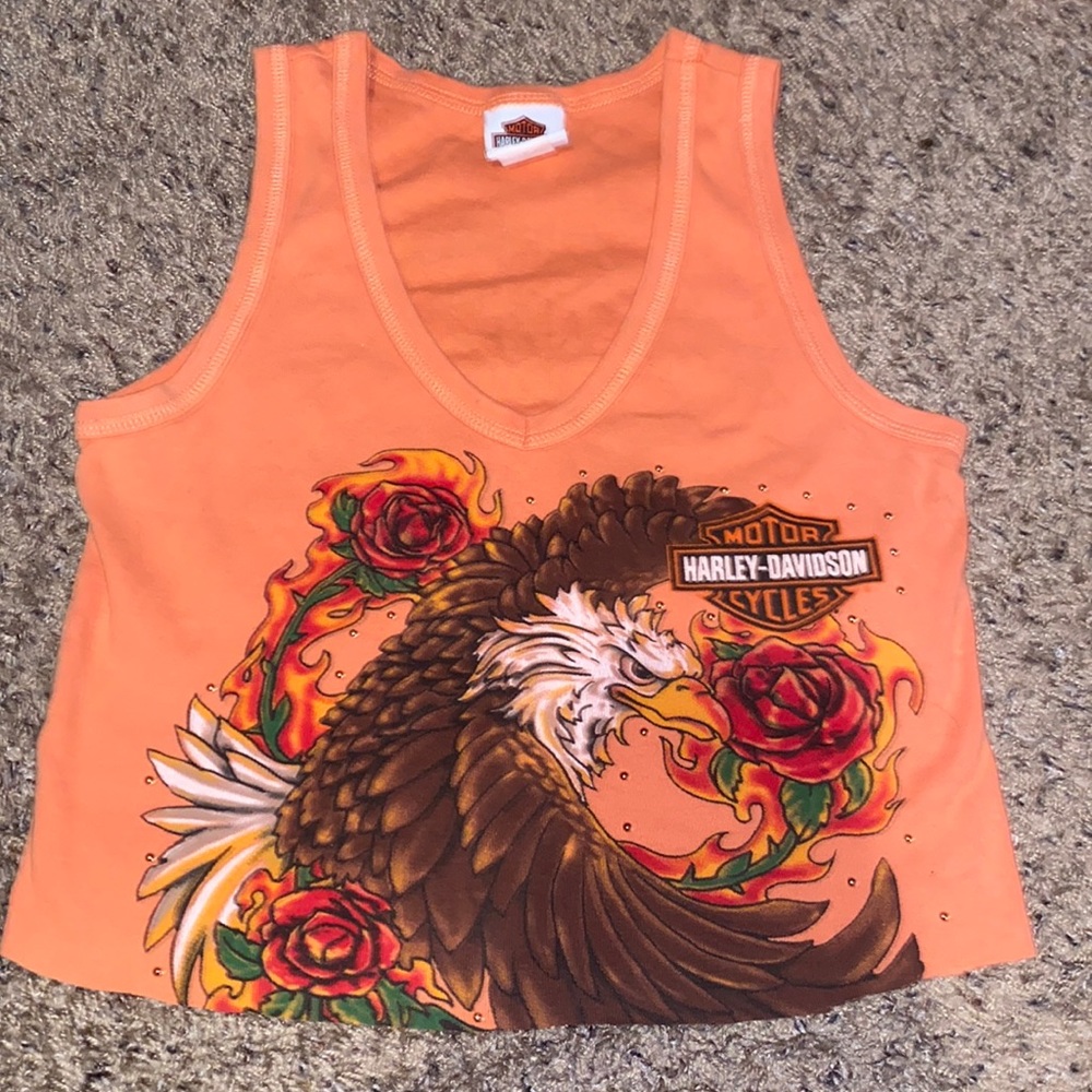 Harley Davidson cropped tank top, size medium